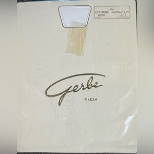 NEW Gerbe Paris Women's Vintage Stockings Couture Noir Carnation 4-10 NIP Retro